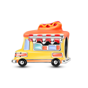 Hot Dog Balloon Bead Charm, Genuine Sterling Silver Beads Charm_voghion.com