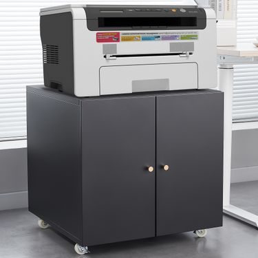 Office furniture Copier Cabinet white 2 door steel copier stand mobile pedestal file Printer Stand_voghion.com