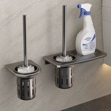 Premium Wall-Mounted Toilet Brush Holder – Heavy-Duty 30KG Capacity, Rustproof Aluminum & Powder-Coated Finish For Modern Bathrooms_voghion.com
