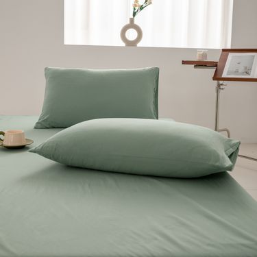 Washed Cotton Pillowcases, Good Quality, Simple Washed Cotton Solid Color Single Product Pillowcases, Single Pillowcases, A Pair_voghion.com