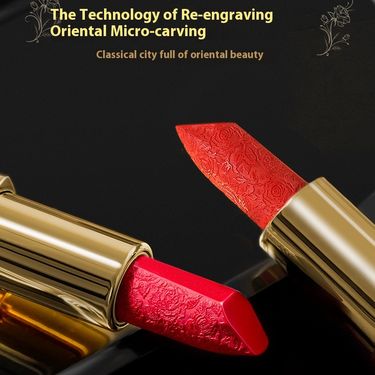Di Xianger Rose Love Carved Lipstick Fog Matte Moisturizing lipstick Valentine's Day Gift_voghion.com