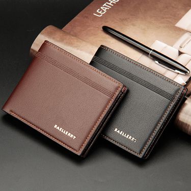 Men's Wallet Business Casual Short Leather Wallet_voghion.com