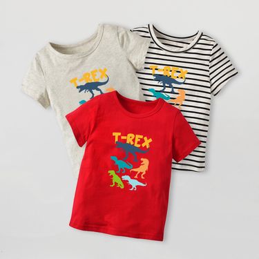 Mother & Kids Children's Cotton Dinosaur Short-sleeved T-shirts Children's Baby Summer Cartoon Short-sleeved Shirts One Piece Dropshipping_voghion.com