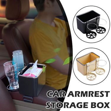 Vehicle Tissue Armrest Storage Box, Multi-functional Water Cup Holder, Detachable Storage, Car Interior Articles_autovado.com
