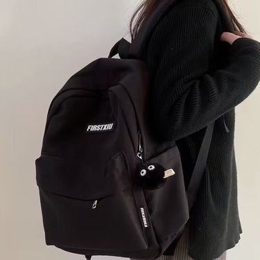 Bag Female Junior 2024 New College High-Looking Cute High School Student Waterproof Canvas Backpack_voghion.com