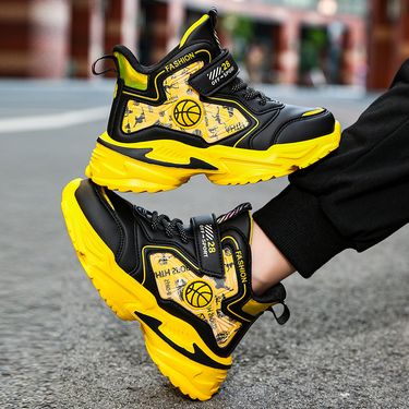 Kids Shoes wholesale autumn and winter 2020 creative children's sports shoes plus velvet and cotton basketball shoes trendy one piece drop shipping_voghion.com