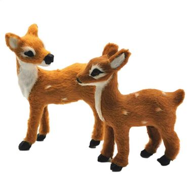 1Pc Simulation Plush Animal Cute Sika Deer Reindeer Xmas Home Decor Standing Ornament Christmas Elk Scene Arrangement Props_voghion.com