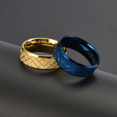 Men's Jewelry Fashion Double Bevel Frosted Silver Ring Men's Popular Hand Jewelry Titanium Steel Jewelry_voghion.com