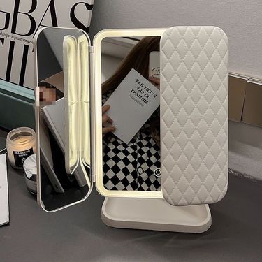 Adjustable Dual-Sided Vanity Mirror With ABS Frame & Aluminum Glass - Foldable Desktop Makeup Mirror For Bedroom_voghion.com