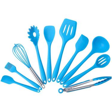 Silicone 10 Piece Non-Stick Pan Spatula Scrapers Spoon Set Kitchen Tool Baking Cooking Appliance Kitchen Gadget Sets Accessoires_voghion.com