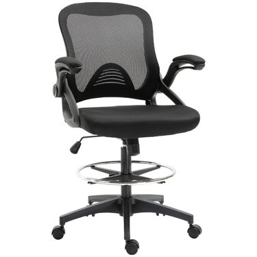 Bürosessel Mit Stehfunktion Und Fußablage, Drehbar, Schwarz_voghion.com