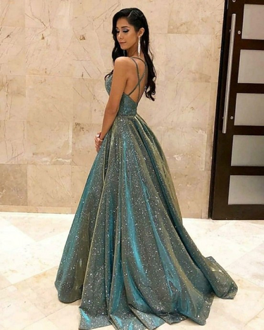 Women's fashion sling sling flash banquet event atmospheric slim long dress evening dress_voghion.com