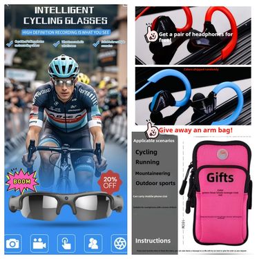 Smart Camera Glasses 1080P HD - Hands-Free Action Camera, Polarized Lens For Cycling Running Driving Fishing - First Person Recording Gear For Outdoor_voghion.com
