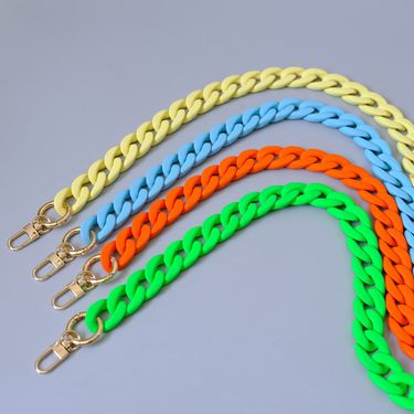Women's Fashion Colorful Acrylic Resin Chain, Color-Block Handmade Detachable Lacquer Fishbone Decorative Chain_voghion.com