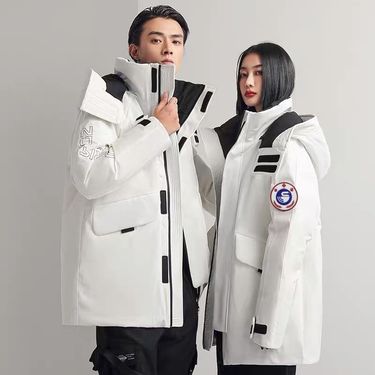 Men's & Women's Long Down Jacket With Hood, Waterproof Winter Coat, 600FP White Duck Feather, Windproof Parka For Extreme Cold -30℃_voghion.com