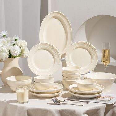 French Fashion High End Bowl And Dish Set Household Ceramic Bowl Underglaze Color Soup Bowl Ceramic Tableware Bowl And Chopsticks Set_voghion.com