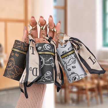 2025 New Keychain Coin Purse Light Mini Women's Lipstick Bag Storage Wireless Earphone Case Cute_voghion.com