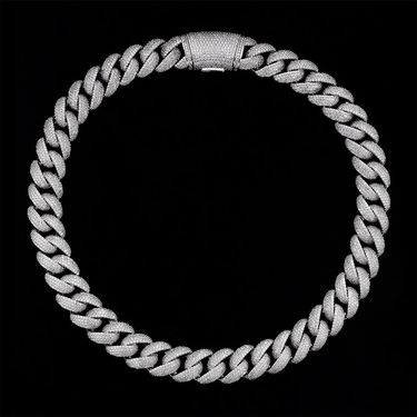 18mm Cuban Sterling Silver Full Diamond Four Row Moissanite Hip Hop Chain Personality Men's Necklace_voghion.com