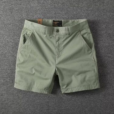 Premium Products Workwear Cotton Shorts Summer Men's Slim Fit Solid Color Loose Thin Three Quarter Casual Pants_voghion.com