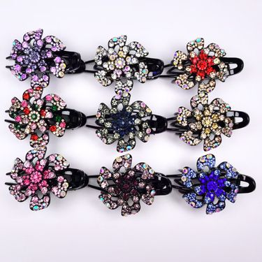 New Fashion Large Rhinestone Duckbill Clips, Minimalist Back-of-Head Updo Clamps, Versatile Luxury Hair Claws, Women's Hair Accessories_voghion.com