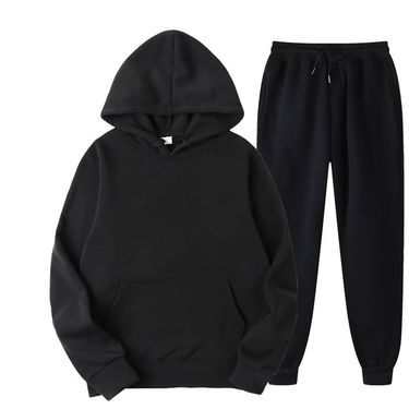 Light version 220g fabric plus size hoodie set for both men and women, solid color, trendy brand, loose couple with_voghion.com