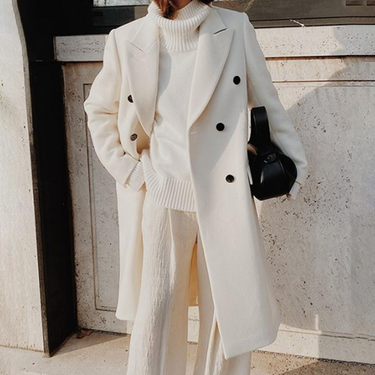 Overcoat Popular Solid Color Loose Women Coat Long Sleeve Casual Woolen Coat Lapel Female Clothing_voghion.com