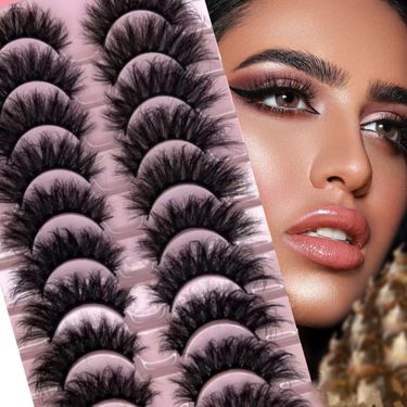 Eyelashes Set Thick Eyelashes 8D Fried Hair Curved Fluffy False Eyelashes Multi Layer Long Cross Mink Eyelashes_voghion.com
