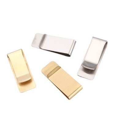 Vertical fashion simple hardware pen metal money clip stainless steel brass wallet can be processed_voghion.com