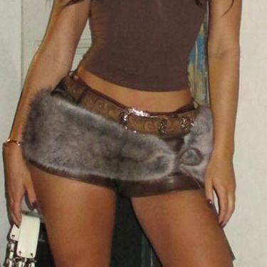 Fur Y2k Retro D.I.A Faux Fur Waist Belt Plush Waist Chain Hot Sale OOTD_voghion.com