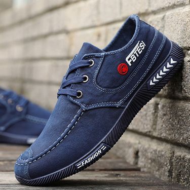 Men's Casual Canvas Shoes - Breathable Slip-Resistant Comfort Sneakers With Lace-Up Design For Spring/Autumn_voghion.com