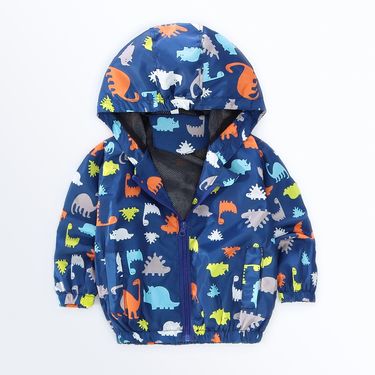 Children's Coat Cartoon Dinosaur Printed Hooded Jacket For Baby Boy Girl Sports Jacket_voghion.com