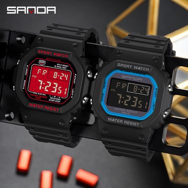 Square Single Movement Electronic Watch Multi-functional Glow-in-the-dark Waterproof Outdoor Sports Student Watch_voghion.com