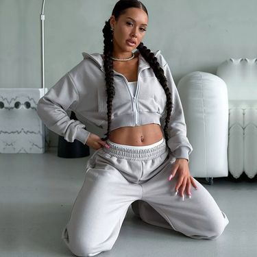 two thousand twenty-four Sexy Fashion European and American Set Casual Long Sleeve Hooded Waist Shorts Cardinals Sports_voghion.com
