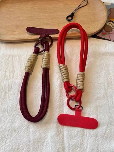 INS Red Durable New Year Phone Keychain Sturdy Universal Versatile Wrist Strap Lanyard Hanging Chain_voghion.com