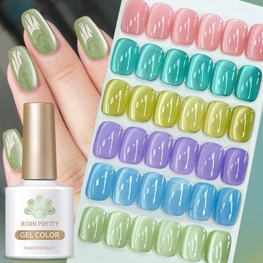 Nail Glue BORN PRETTY Freedom Series Glass Bead Cat's Eye Nail Polish Shi Jingru Cat's Eye Clear Light Therapy Gel_voghion.com