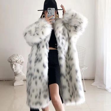 Luxury Faux Fur Coat For Women - Long Sleeve, Plus Size, Fox Fur Design, Elegant & Stylish Winter Outerwear_ecoleips.com