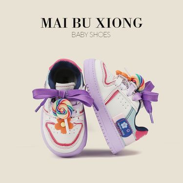 Color contrast small flower sneakers baby toddler shoes Girls board shoes Lollipop Spring and autumn baby single shoes casual_voghion.com