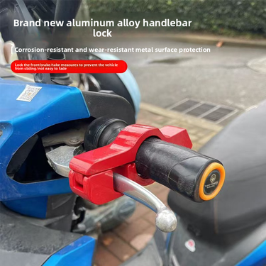 Electric Scooter Brake With Rope Pendant Safety Helmet Handlebar Motorcycle Waterproof Anti-theft Handle Horn Lock_voghion.com