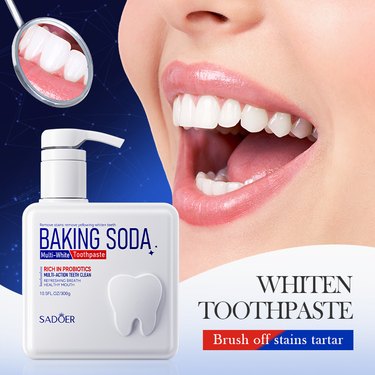 Pump Toothpaste SADOER Baking Soda Probiotics Clean Teeth Oral Freshness_voghion.com