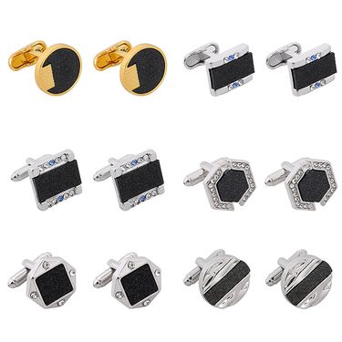 new fashion casual square rhinestone crystal diamond cufflinks men's shirt clothing cuff nails_voghion.com