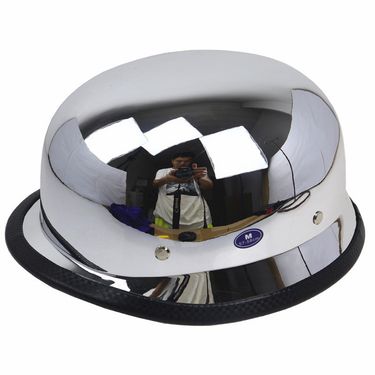 Plated silver helmet Retro helmet Motorcycle helmet mirror_voghion.com