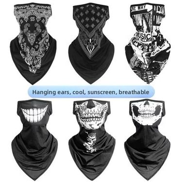 Sun Protection Cycling Rider Face Towel Ice Silk Skull Mask Neck Gaiter Summer Fishing Ear Hanging Headscarf Unisex_voghion.com