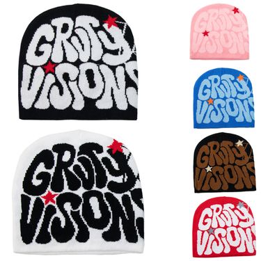 Trendy Letter Embroidery Knit Beanie For Winter, Outdoor Warm Fleece Hat, Hip Hop Unisex Fashion Accessory Warm Wool Hat Trendy All Match Hip Hop Hat_voghion.com