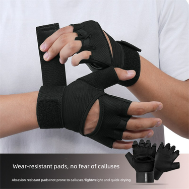 Sports Gloves Half Finger Men And Women Outdoor Riding Weightlifting Rock Climbing Shock Absorption Anti Slip_voghion.com