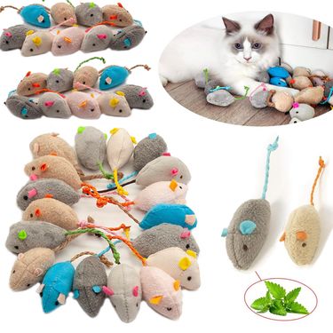 3/200pcs Rattle Cat Mouse Toys Also Prefilled Catnip Faux Fur Cat Mice Toys Interactive Cat Game Catnip Toys For Indoor Cats Toy_voghion.com