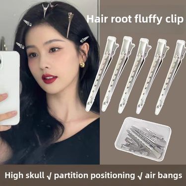 Hair root fluffy clip side bangs makeup styling seamless hair clip positioning high cranial top artifact duckbill clip hair clip_voghion.com