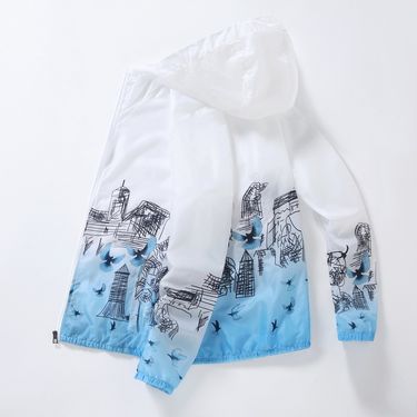 Men's clothing Sun protection clothing hooded summer newof thin jacket men's trend sun protection clothing slim jacket tide_voghion.com