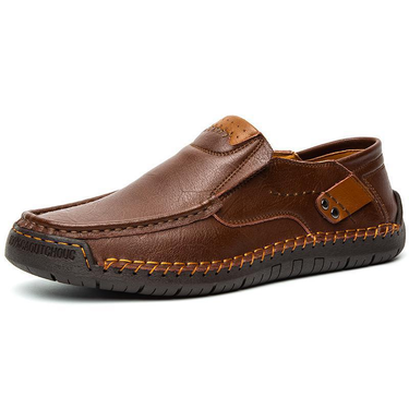 British Genuine Leather, Men's Single Large-sized Handmade Shoes, Sewn Casual Leather Shoes_voghion.com