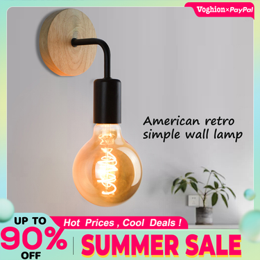 Wood Wall Lamp Vintage Sconce Wall Lights Fixture E27 110V 220V Bedside Retro Lamp Industrial Decor Dining Room Bedroom Light_voghion.com