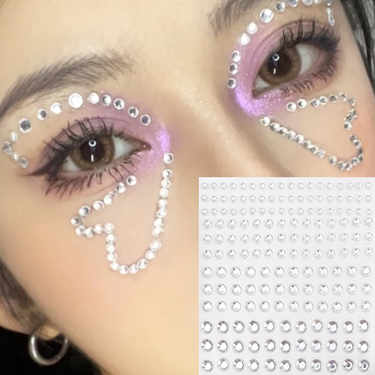 Eyeshadow Nail Face Rhinestones Sticker Temporary Tattoo Eyes Jewels Crystal Diamond Pearl for Festival Party_voghion.com